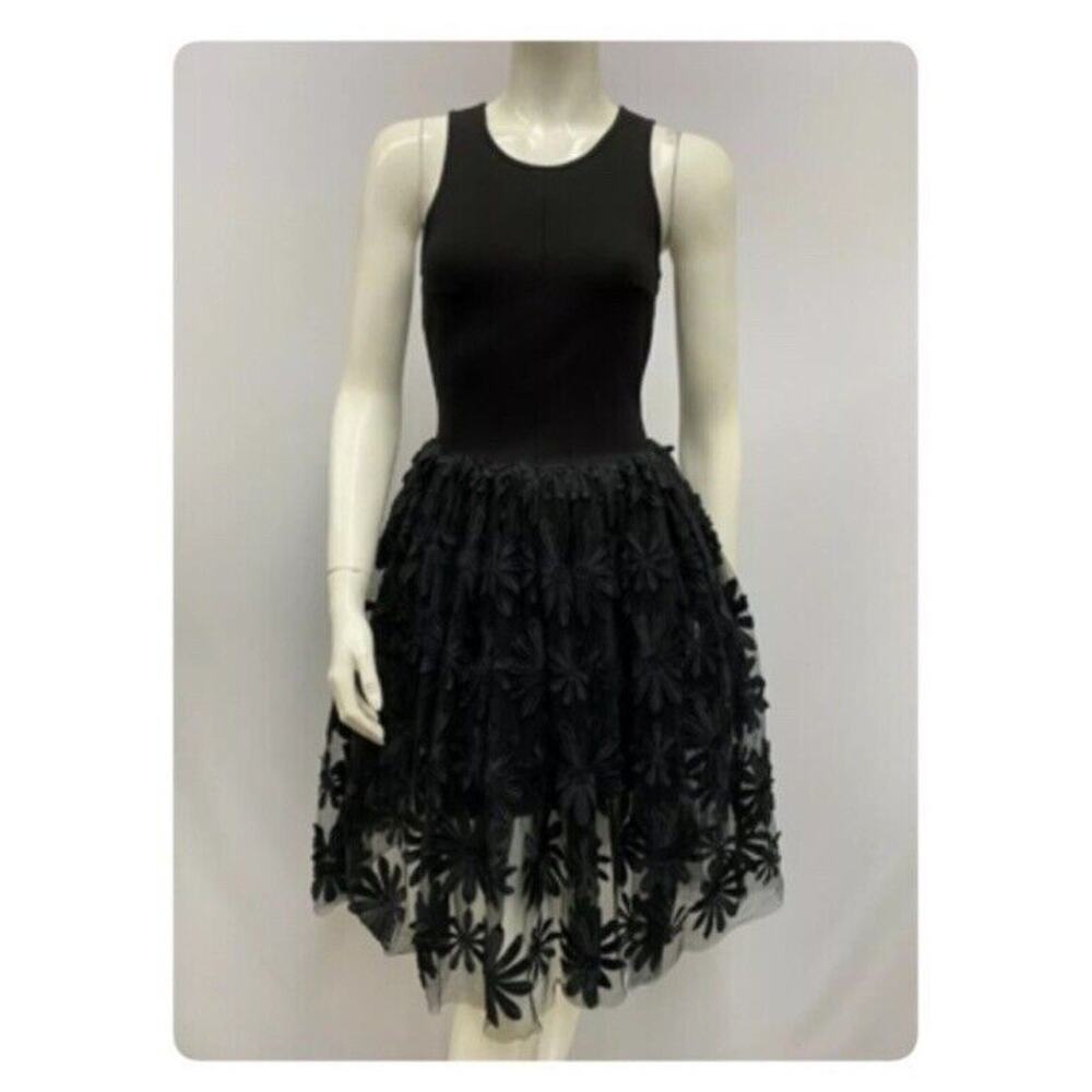 🖤 Maje Black Tulle Floral Sexy Ralph Cocktail Dress - Size Medium